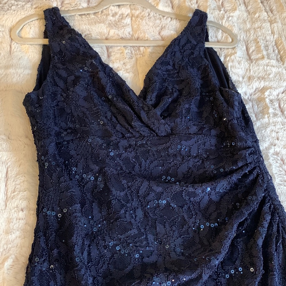 Ralph Lauren navy sleeveless sequined & lace party dress !!! - Picture 9 of 9